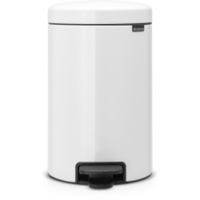 Brabantia NEWICON Tretmülleimer,  12 Liter 11 38 64,  Farbe: White,  mit Zinkeinsatz