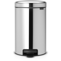 Brabantia NEWICON Tretmülleimer,  12 Liter 11 38 88,  Farbe: Brilliant Steel,  mit Zinkeinsatz