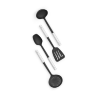 Brabantia Profile Küchenutensilien-Set,  4-teilig,  Nylon 260285,  1 Set,  Matt Steel