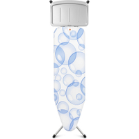 Brabantia „Solide“ - Perfect Flow B Streckmetall Bügeltisch 103629,  Motiv: Bubbles / Metallic Grey