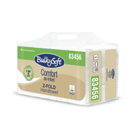 BulkySoft Comfort Papier-Falthandtuch Z-Falz,  2-lagig 83456,  1 Packung = 12 x 200 = 2.400 Tücher