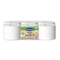 BulkySoft Mini Jumbo Toilettenpapier,  2-lagig,  weiß 65906,  1 Packung = 12 Rollen à 130 m