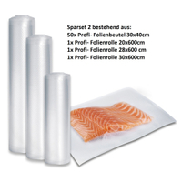 CASO Folienset 2,  4-teilig,  Ø 150µm 1236,  1 Set,  Maße (B x L): 30 x 40,  20 x 600,  28 x 600,  30 x 600 cm