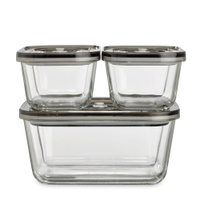 CASO VacuBoxx Eco Vakuum-Frischebehälter Set,  3-teilig 1177,  1 Set,  Maße (B x H x T): 10 x 7, 5 x 14, 5; 14, 5 x 9, 5 x 20 cm