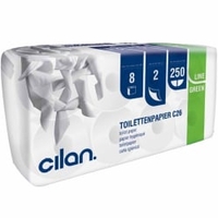 Cilan Toilettenpapier,  Tissue,  2-lagig 1 Packung = 8 Rollen zu je 250 Blatt