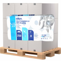 Cilan Toilettenpapier,  Tissue,  3-lagig,  hochweiß ½ Palette = 9 Pakete = 648 Rollen