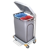 Cleankeeper Abfallsammelwagen II - 20 mit Fußpedal 1 Abfallbehälter 140l + 2x Abfallsack 70l blau/rot