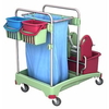 Cleankeeper Antibakterieller Gerätewagen I - 5 2 x 20,  2x6 l Eimer - Blau/Pink,  120 l Abfallsack