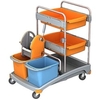 Cleankeeper Gerätewagen I - 11 2 x 20 l Eimer - blau / orange,  1 Mopppresse