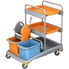 Cleankeeper Gerätewagen I - 13 2 x 20 l Eimer - blau / orange,  1 Mopppresse