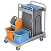 Cleankeeper Gerätewagen I - 2 2 x 20 l Eimer - blau / orange,  1 Mopppresse