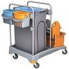 Cleankeeper Gerätewagen I - 6 2 x 20 l,  2 x 6 l Eimer - blau / orange,  1 Mopppresse