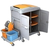 Cleankeeper Hotelwagen I - 2 2 x 20 l Eimer - blau / orange,  1 Mopppresse