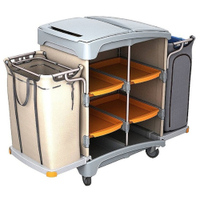 Cleankeeper Hotelwagen III - 11 1 Abfallbehälter 125 l,  1 Leinen-Wäschesack 125 l