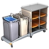 Cleankeeper Hotelwagen III - 3 Abfallbehälter 120 l,  Abfallsack 120 l - blau