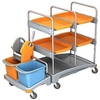 Cleankeeper Systemwagen I - 10 2 x 20 l Eimer - blau / orange,  1 Mopppresse