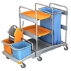 Cleankeeper Systemwagen I - 6 2 x 20 l Eimer - blau / orange,  1 Mopppresse