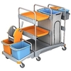 Cleankeeper Systemwagen I - 7 2 x 20 l,  2 x 6 l Eimer - blau / orange,  1 Mopppresse