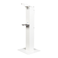 Cleanotec HS4 mini Hygienesäule mit Desinfektionsspender Material: Stahl,  pulverbeschichtet weiß RAL 9010,  abschließbar
