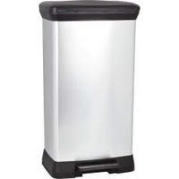 CURVER Abfalleimer DECO Bin METALLIC´S,  50 Liter K187152KD88KK,  Farbe: schwarz / silber metallic