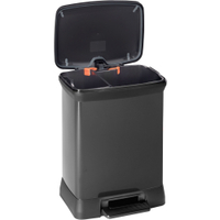 CURVER Abfalleimer DECO Bin METALLIC´S DUO,  28 Liter 02165-929-00,  Farbe: schwarz / schwarz metallic