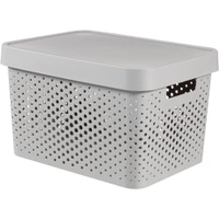 CURVER INFINITY Box mit Punktmuster,  17 Liter 04742-099-00,  Farbe: light grey