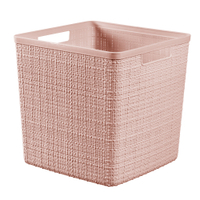 CURVER JUTE RECYCLING Aufbewahrungskorb Cube,  17 Liter 01906-204-01,  Farbe: rosa