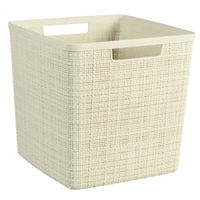 CURVER JUTE RECYCLING Aufbewahrungskorb Cube,  17 Liter 01906-885-00,  Farbe: off white