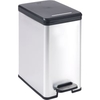 CURVER Treteimer DECO Bin SLIM,  25 Liter 02339-582-00,  Farbe: schwarz / silber metallic