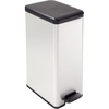 CURVER Treteimer DECO Bin SLIM,  40 Liter 02340-582-00,  Farbe: schwarz / silber metallic
