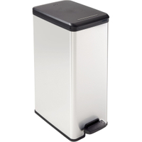 CURVER Treteimer DECO Bin SLIM,  40 Liter 02340-582-00,  Farbe: schwarz / silber metallic