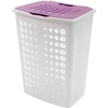 CURVER VICTOR Wäschesammler,  60 Liter 00049-779-04,  Farbe: weiß/beere