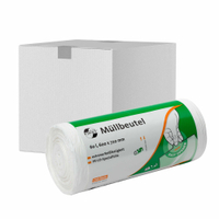 DEISS FIRST PLUS Abfallbeutel 60 Liter,  weiss 36022,  1 Karton = 20 Rollen = 1000 Beutel