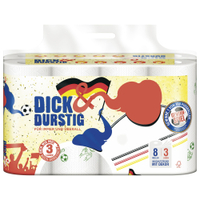 Dick & Durstig Küchenrolle 10442,  1 Packung = 8 Rollen à 45 Blatt