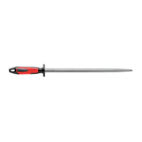 Dick Fleischerwetzstahl mit 2K Griff,  rot-schwarz 73171300-63,  Klingenlänge: 30 cm,  rund