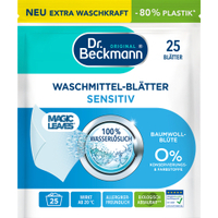 Dr. Beckmann Waschmittelblätter Sensitiv Baumwollblüte 8821,  1 Packung = 25 Blätter
