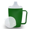 Dr. Junghans Einnehmbecher,  Schnabeltasse 1 Griff,  auslaufsicher 29014,  1 Becher mit einem Griff + 1 Deckel (4mm),  grün