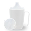 Dr. Junghans Einnehmbecher,  Schnabeltasse 1 Griff,  auslaufsicher 29015,  1 Becher mit einem Griff + 1 Deckel (4mm),  weiß