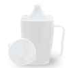 Dr. Junghans Einnehmbecher,  Schnabeltasse 1 Griff,  auslaufsicher 29018,  1 Becher mit einem Griff + 1 Deckel (12mm),  weiß