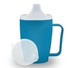Dr. Junghans Einnehmbecher,  Schnabeltasse 1 Griff,  auslaufsicher 29077,  1 Becher mit einem Griff + 1 Deckel (4mm),  blau