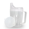 Dr. Junghans Einnehmbecher,  Schnabeltasse 1 Griff,  auslaufsicher 29080,  1 Becher mit einem Griff + 1 Deckel (12mm),  milchig