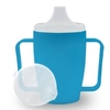 Dr. Junghans Einnehmbecher,  Schnabeltasse Senioren,  2 Griffe 29081,  1 Becher mit zwei Griffen + 1 Deckel (4mm),  blau
