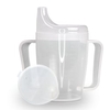 Dr. Junghans Einnehmbecher,  Schnabeltasse Senioren,  2 Griffe 29085,  1 Becher mit zwei Griffen + 1 Deckel (4mm),  milchig