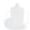 Dr. Junghans Einnehmbecher,  Schnabeltasse Senioren,  2 Griffe 29089,  1 Becher mit zwei Griffen + 1 Deckel (12mm),  weiß