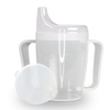 Dr. Junghans Einnehmbecher,  Schnabeltasse Senioren,  2 Griffe 29090,  1 Becher mit zwei Griffen + 1 Deckel (12mm),  milchig