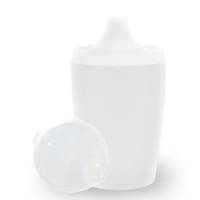 Dr. Junghans Einnehmbecher,  Schnabeltasse Senioren,  auslaufsicher 29004,  1 Becher ohne Griff + 1 Deckel (12 mm),  weiß