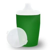 Dr. Junghans Einnehmbecher,  Schnabeltasse Senioren,  auslaufsicher 29005,  1 Becher ohne Griff + 1 Deckel (12 mm),  grün