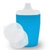 Dr. Junghans Einnehmbecher,  Schnabeltasse Senioren,  auslaufsicher 29054,  1 Becher ohne Griff + 2 Deckel (4/12 mm),  blau
