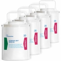 Dr. Schumacher ULTRASOL OXY WIPES XL Desinfektionstücher 00-270-OSEB120,  1 Karton = 4 Standbodenbeutel à 120 Tücher,  Maße: 17, 5 x 36 cm