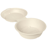DUNI BioPak Bagasse Snackbox ungeteilt,  mit Deckel 178072,  1 Karton = 6 x 50 Stück,  750 ml,  braun